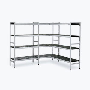 Freestanding aluminium shelving unit