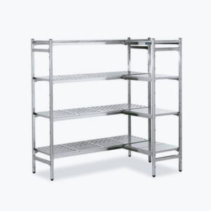 Freestanding stainless steel shelving unit